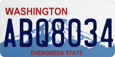 WA license plate ABQ8034