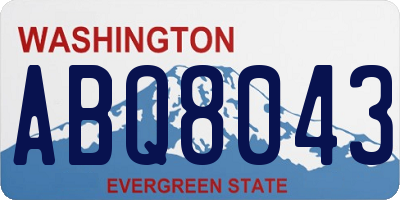 WA license plate ABQ8043