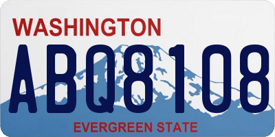 WA license plate ABQ8108