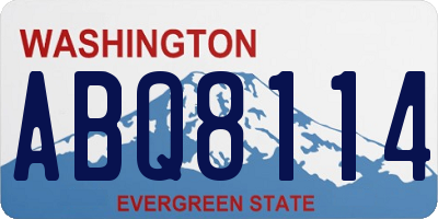 WA license plate ABQ8114