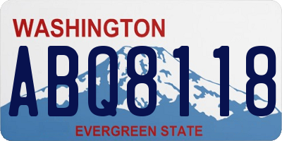 WA license plate ABQ8118