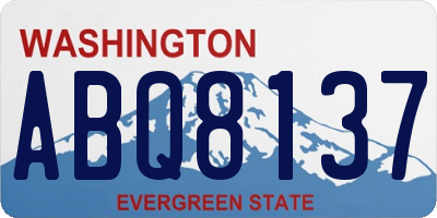 WA license plate ABQ8137
