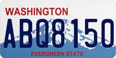 WA license plate ABQ8150