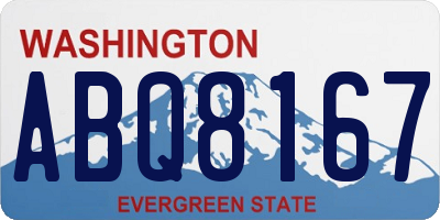 WA license plate ABQ8167