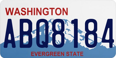 WA license plate ABQ8184