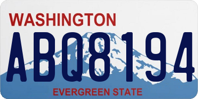 WA license plate ABQ8194