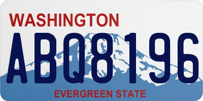 WA license plate ABQ8196