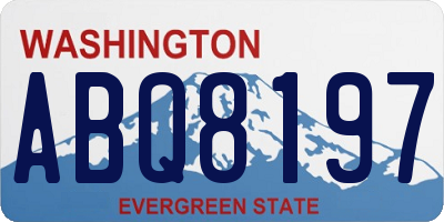 WA license plate ABQ8197