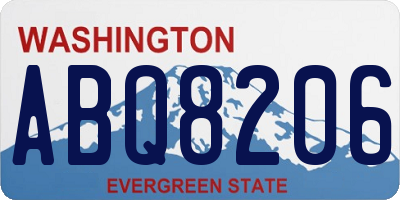 WA license plate ABQ8206