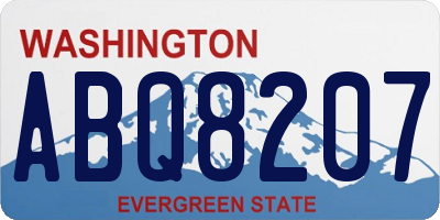 WA license plate ABQ8207