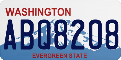 WA license plate ABQ8208