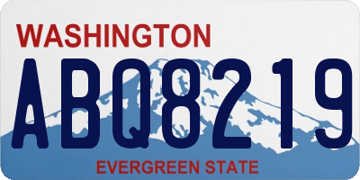 WA license plate ABQ8219