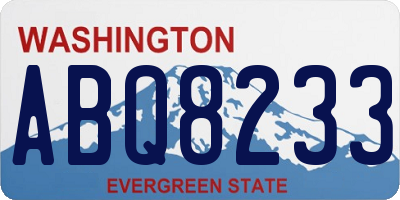 WA license plate ABQ8233