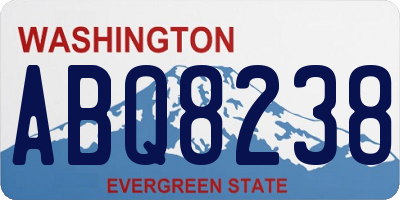 WA license plate ABQ8238