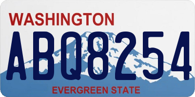WA license plate ABQ8254