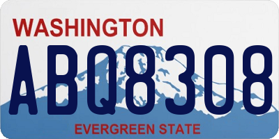 WA license plate ABQ8308
