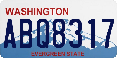 WA license plate ABQ8317