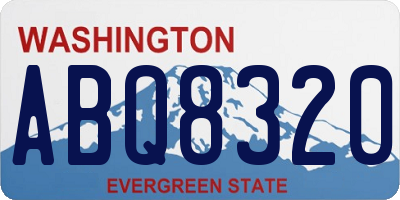 WA license plate ABQ8320