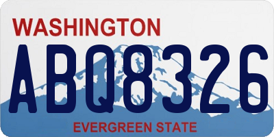 WA license plate ABQ8326
