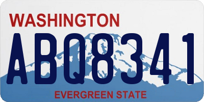 WA license plate ABQ8341