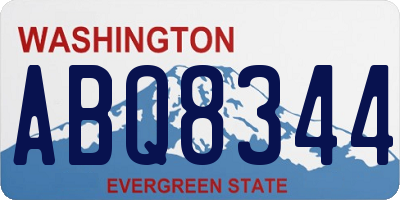 WA license plate ABQ8344