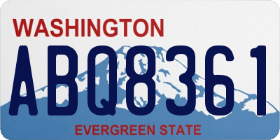WA license plate ABQ8361
