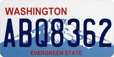WA license plate ABQ8362