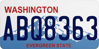 WA license plate ABQ8363