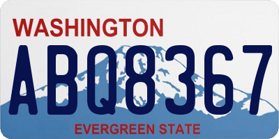 WA license plate ABQ8367