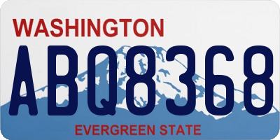 WA license plate ABQ8368