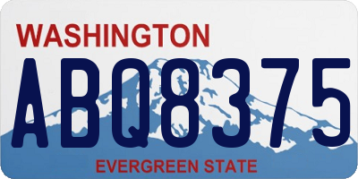 WA license plate ABQ8375