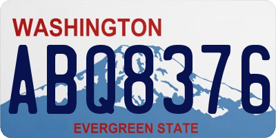 WA license plate ABQ8376