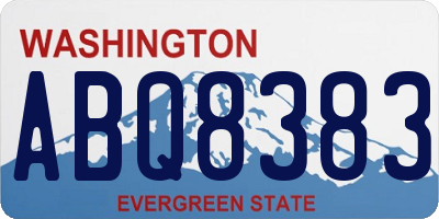 WA license plate ABQ8383