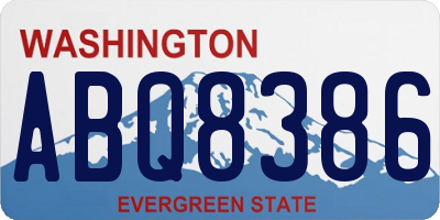 WA license plate ABQ8386