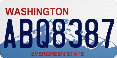 WA license plate ABQ8387