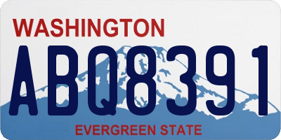 WA license plate ABQ8391