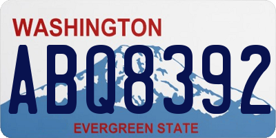WA license plate ABQ8392
