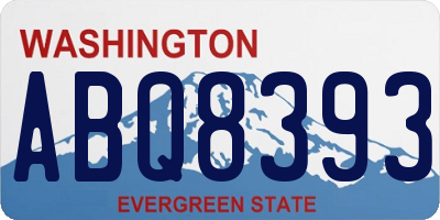 WA license plate ABQ8393