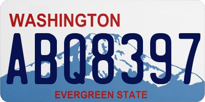 WA license plate ABQ8397