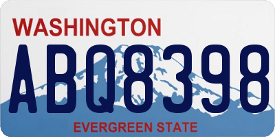 WA license plate ABQ8398