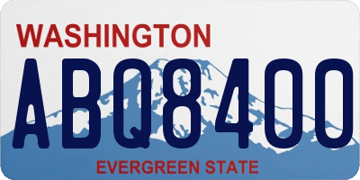 WA license plate ABQ8400