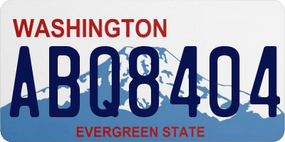 WA license plate ABQ8404