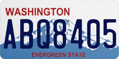 WA license plate ABQ8405