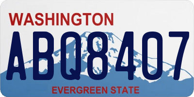 WA license plate ABQ8407