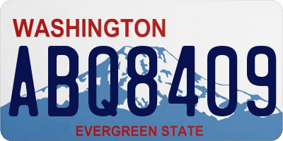 WA license plate ABQ8409