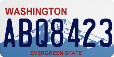 WA license plate ABQ8423