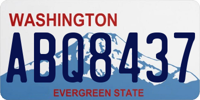 WA license plate ABQ8437