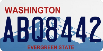 WA license plate ABQ8442