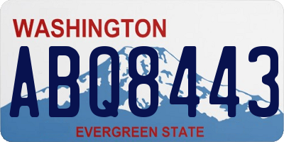 WA license plate ABQ8443