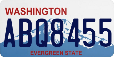 WA license plate ABQ8455